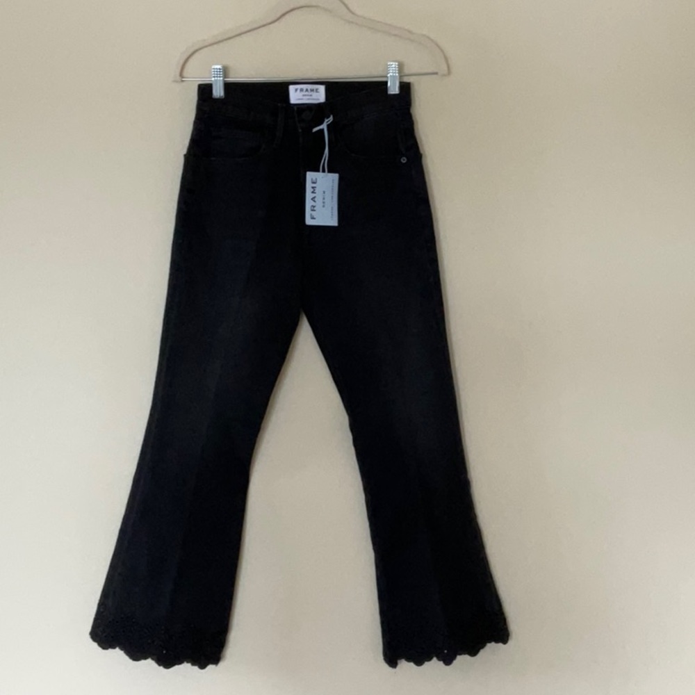 NWT- FRAME Schiffy High Waist Crop Flare Jeans - Picture 3 of 4